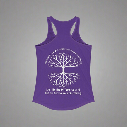 Pain does not equal suffering Women's Ideal Racerback Tank by Not Aggressive. Powerful TM